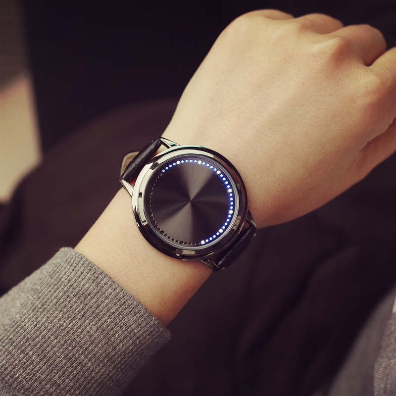 Relogio digitaalinen miesten elektroninen kello led-urheilu miesten kello nahkaranneke kello montre homme reloj