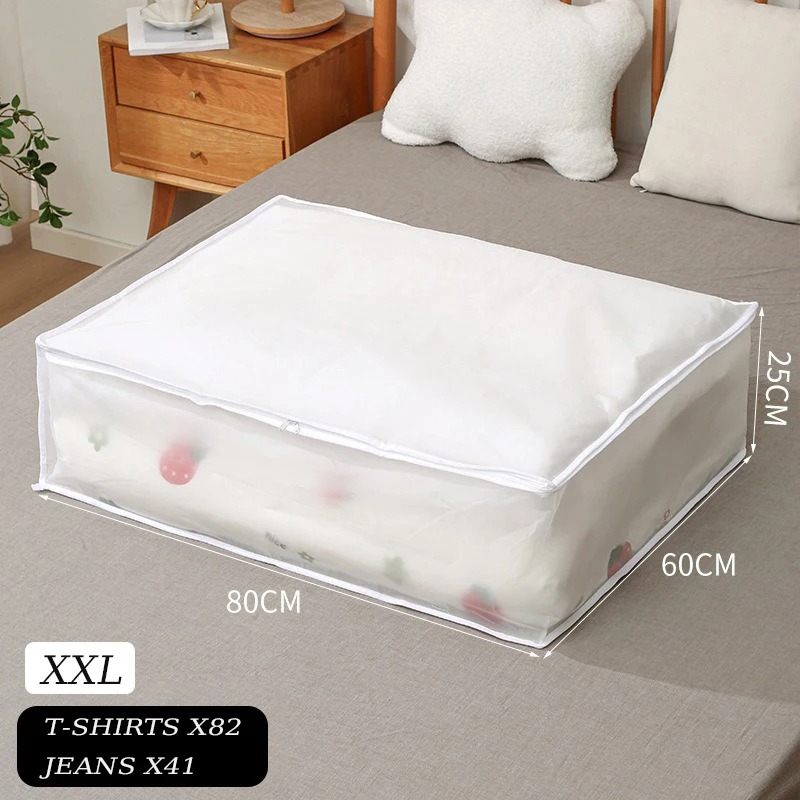Underbed Storage Bag Foldable Quilt Bag Wardrobe Clothes Storage Box Dustproof Organizer Large Capacity Quilt Storage Bag: XL / plum