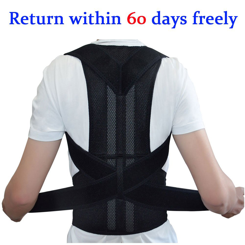 Rygsøjle tilbage korset kropsholdning korrektion stål stropper babaka holdning corrector mænd ryg ryg ryg skulder støtte bælte elastiske seler