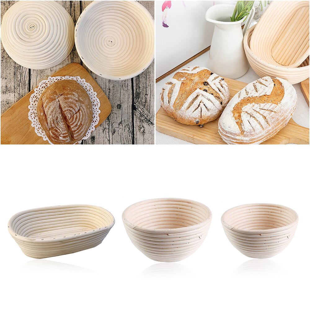 Bread Proofing Basket Natural Oval Rattan Wicker Dough Fermentation Sourdough Banneton Bread Basket Kitchen Baking storage tools