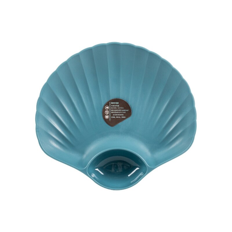 Shell Shape Spit Bone Plate Plastic Dish Nut Fruit Cake Bread Tray Snack Dessert Food Container French Fries Ketchup Holder: L