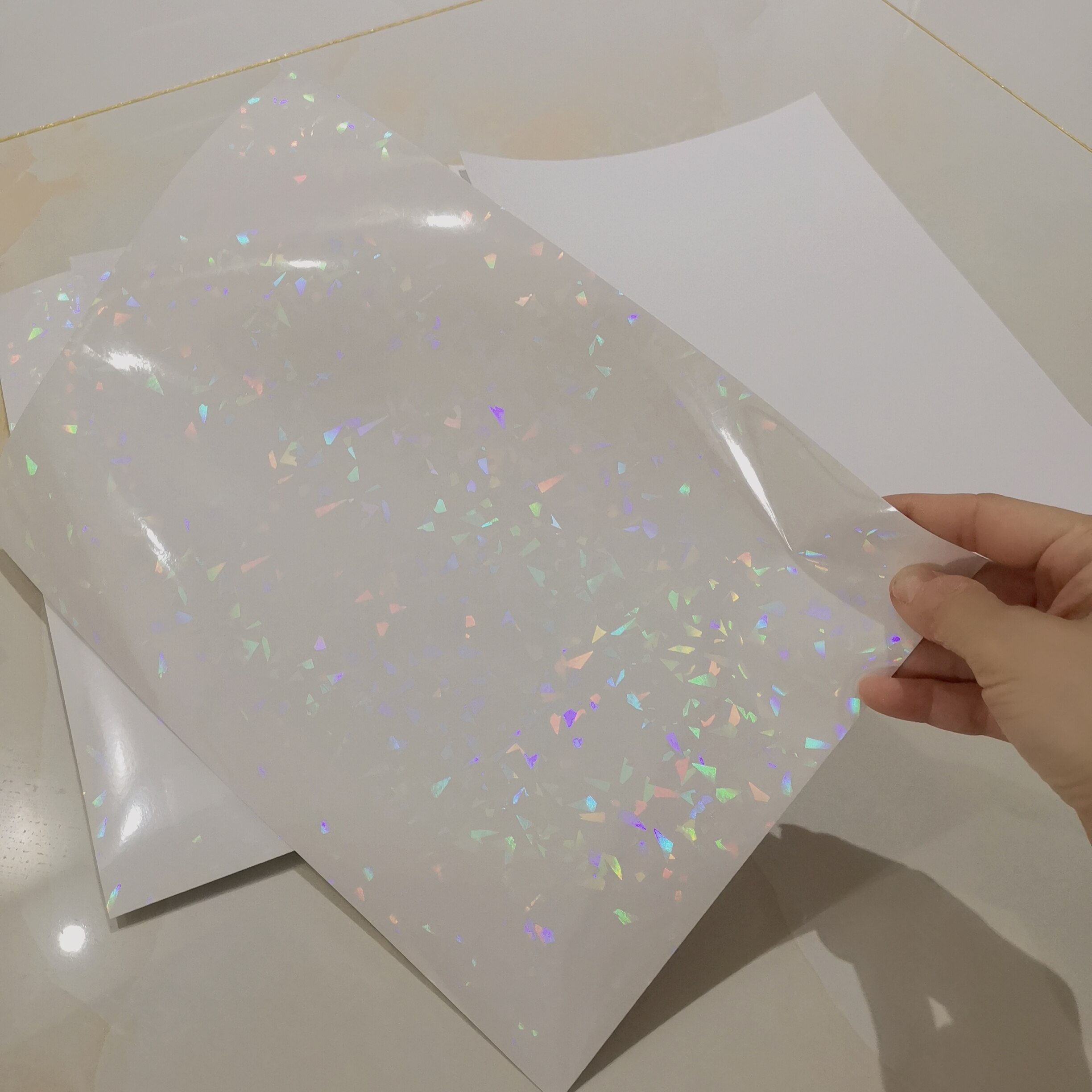 Laminering laminator transafer papir knuste glass stempling på papir plast 50 ark  a4 gjør-det-selv-pakke fargekort
