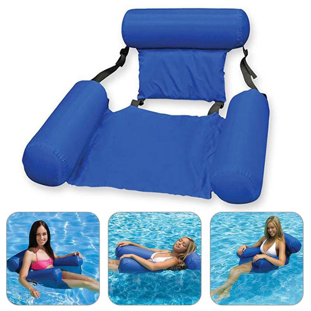 PVC Summer Inflatable Foldable Floating Row Swimming Pool Water Hammock Air Mattresses Bed Beach Water Sports Lounger Chair