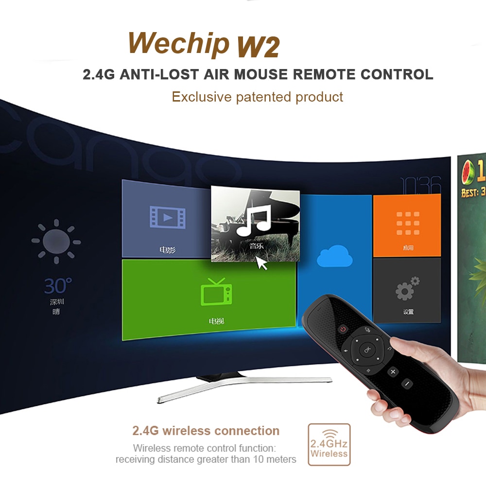 Wechip W2 Mini Keyboard with Touch Pad Mouse 2.4G Wireless Fly Air Mouse Voice Remote Control For Tv Box/Mini Pc/Tv PK Wechip W1