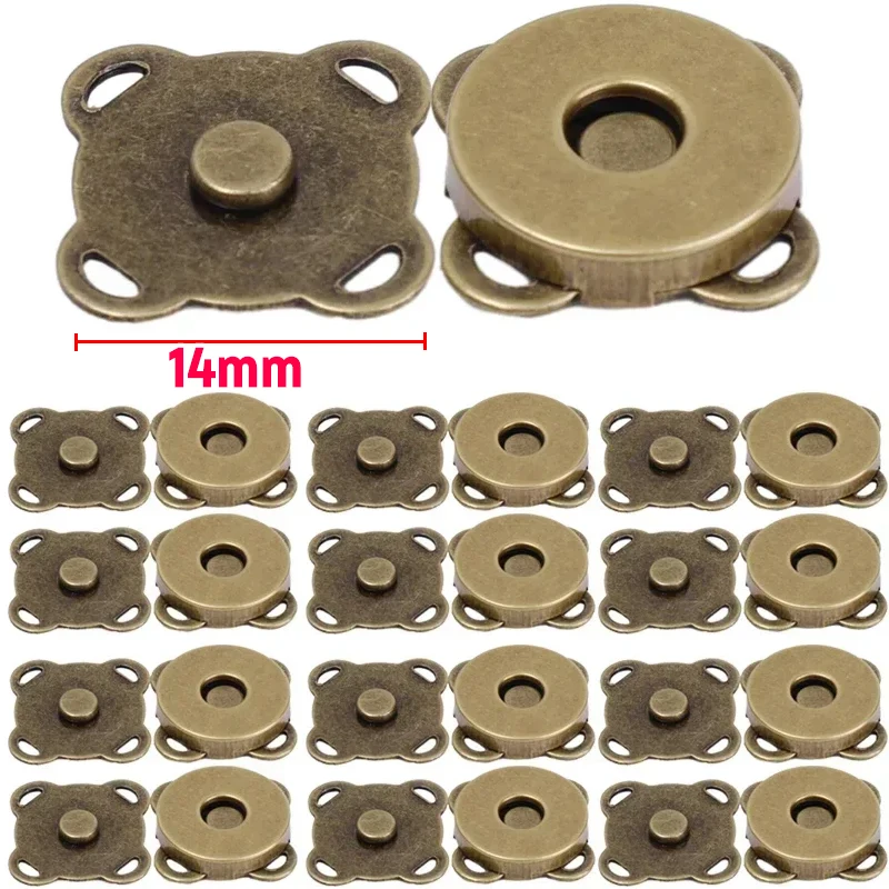 1-20 set magnetiska tryckknappar spännen knappar handväska väska plånbok pyssel väskdelar mini adsorptionsspänne gör-det-själv-pyssel: L / Rosa guld