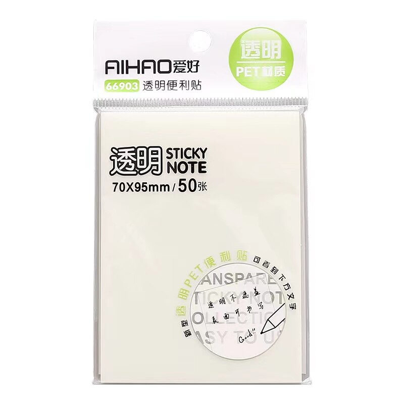 70X95MM 50 Sheets Transparant Sticky Note Post-It Pad Planner Waterdichte Zelfklevende Memo Papers Scratchpad Bericht Herinnering