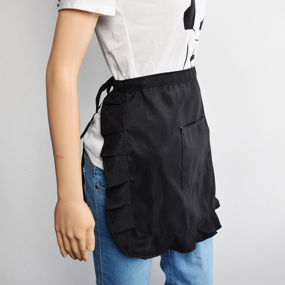 Retro vintage valkoinen puoli vyötärö naisen esiliina tasku pinny röyhkeä tarjoilija