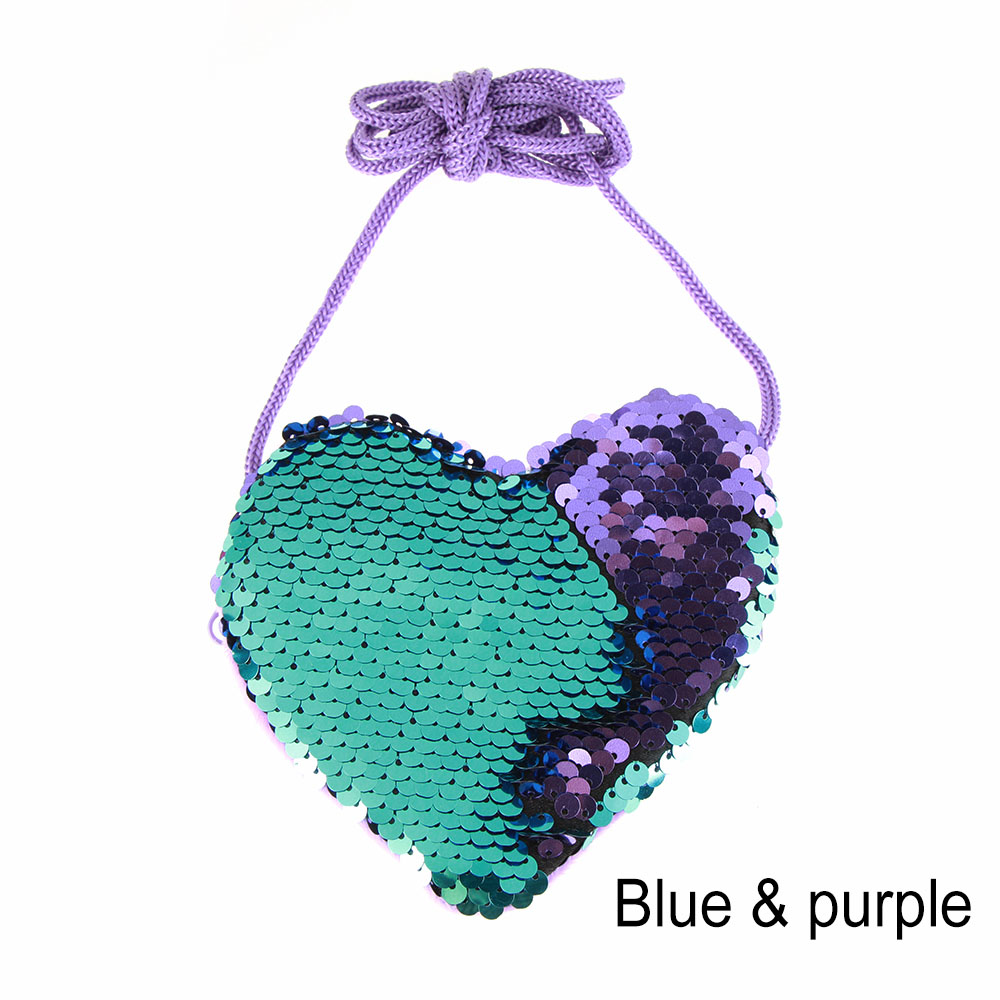 Mermaid Sequins Coin Purse Wallet Kids Girl Glittering Purse Women Handbag Party Zipper Clutch Bag Earphone Package: BPU