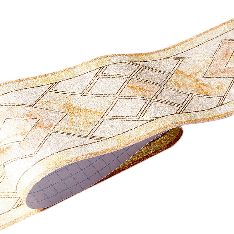 PVC Self-Adhesive Wallpaper Borders Waistline Geometric Pattern Baseboard Living Room Bathroom Kitchen Tiles Stickers Black