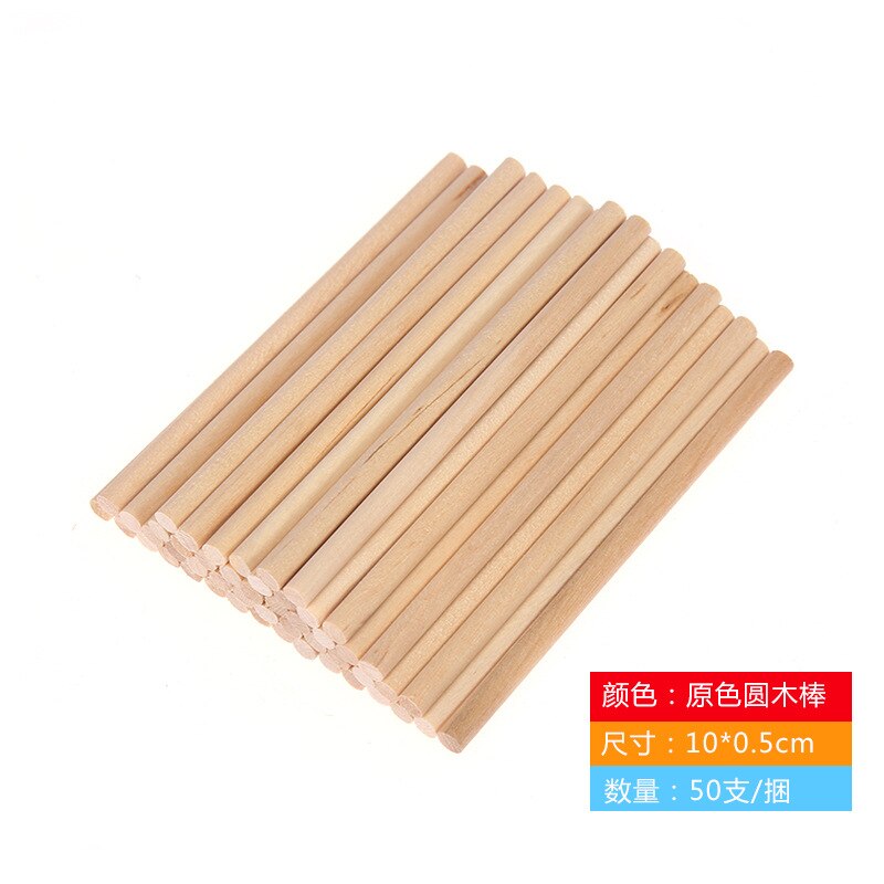 50Pcs Natural Wooden Pop Popsicle Sticks 10/15CM Length Wood Craft Ice Cream Sticks Popsicle Round Sticks DIY Popsicle Tools: 10x0.5cm A