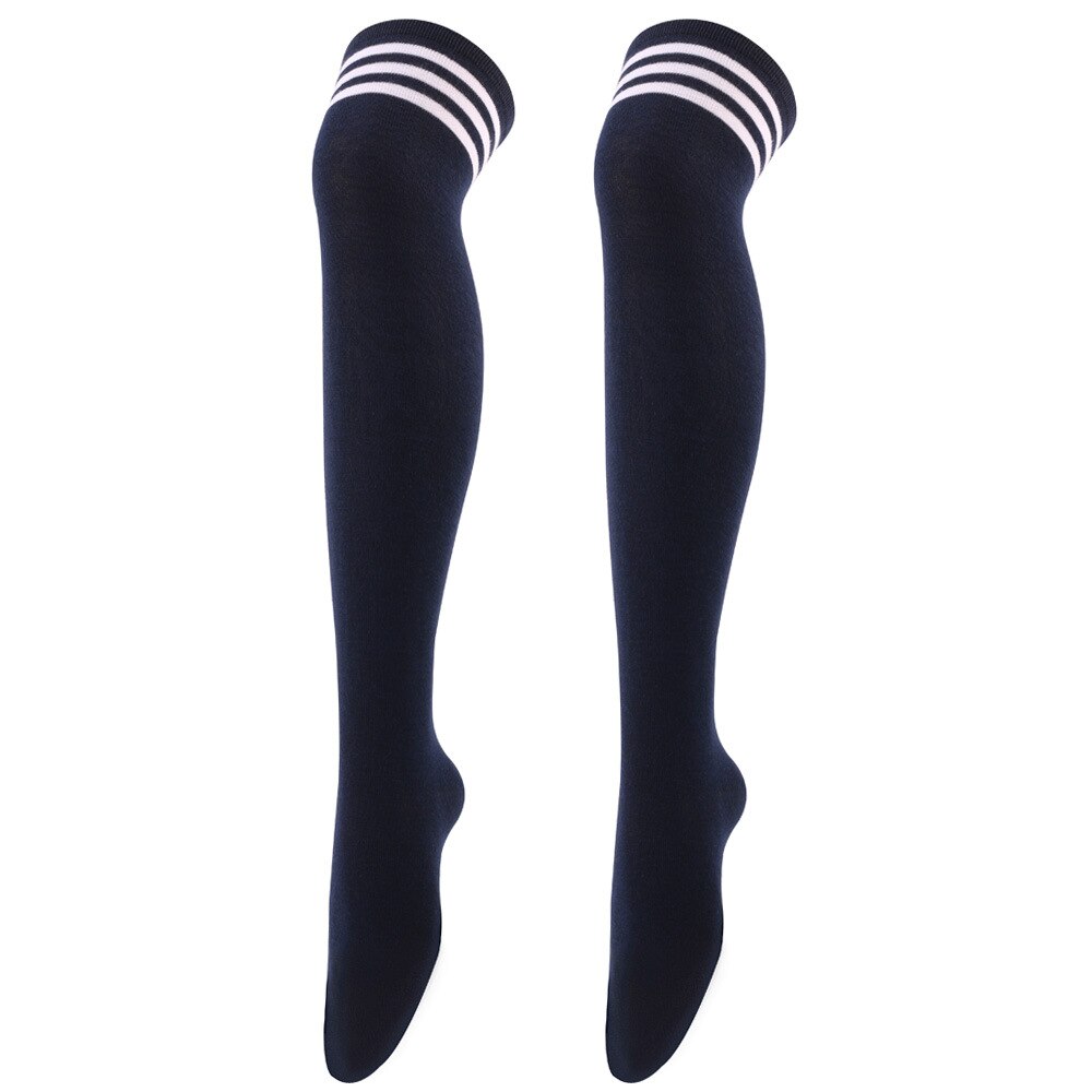 Sorte stribede sokker kvinder sjov jul sexet: Blå-hvid