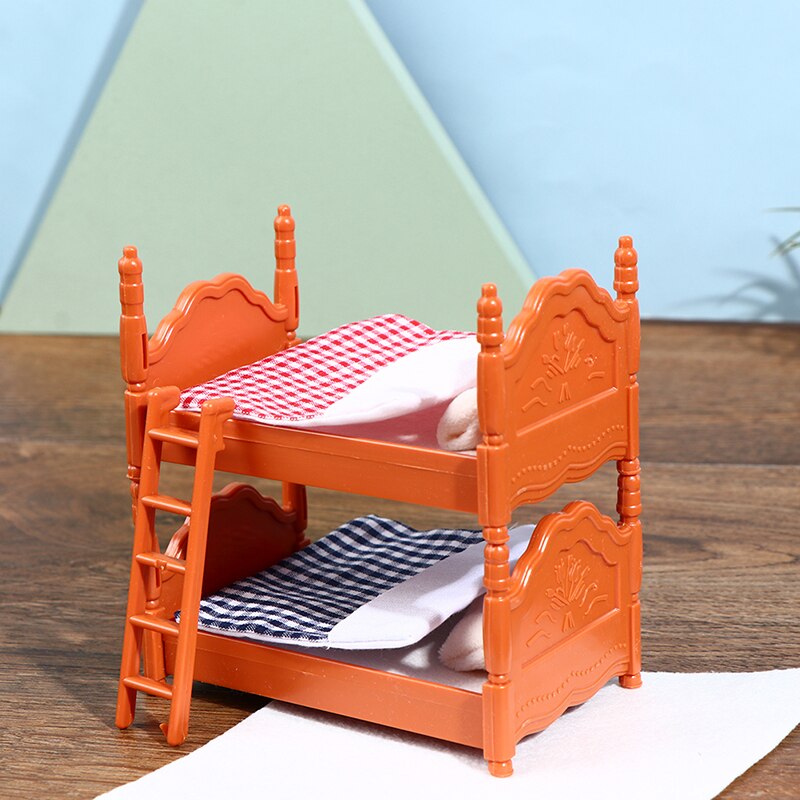 1 Set Poppenhuis Mini Slaapkamer Kinderen Mini Dubbele Bed Meubels Scene Speelgoed Voor Kind Kids