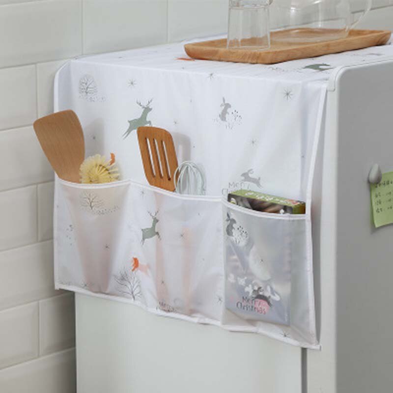 Husholdnings vaskemaskine støvdæksel køkken køleskab støvtætte dæksler med opbevaringspose rengørings tilbehør sag 1 stk