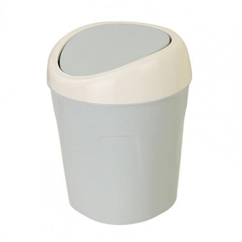 Portable Mini Flip Lid Plastic Home Living Room Desktop Bedside Trash Can Garbage Bin Table Bed Supplies Accessories Products: Blue