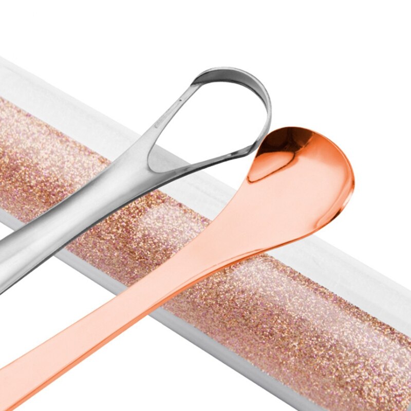 Nettoyeur de langue en acier inoxydable, 2 pièces par ensemble, brosse à langue réutilisable et , haleine fraîche, soins buccaux