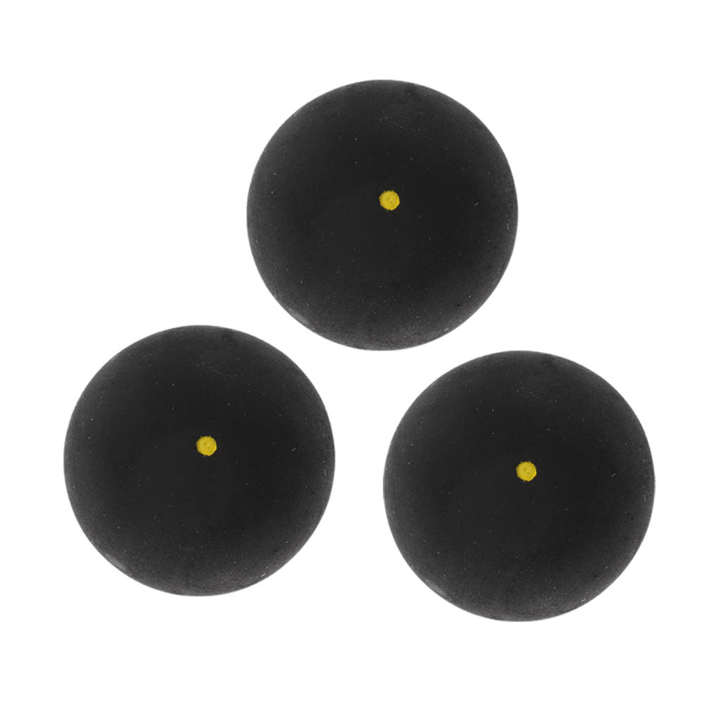 3 Stuks Rubber Squash Ballen Enkele Gele Dot Voor Praktijk Training Gym