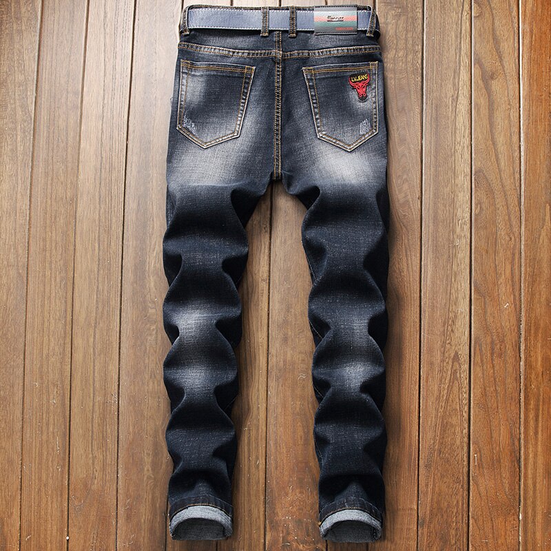Mannen Geborduurde Jeans, , Trends, Mannen Geborduurde Jeans, Mannen Stretch Jeans, broek, Plus Letters