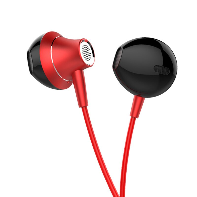 TOPK 3.5mm Heavy Bass Wired Oortelefoon In-Ear Oordopjes Met Microfoon Universal Getroost Oordopjes Volumeregeling Stereo Sport Headset: Red