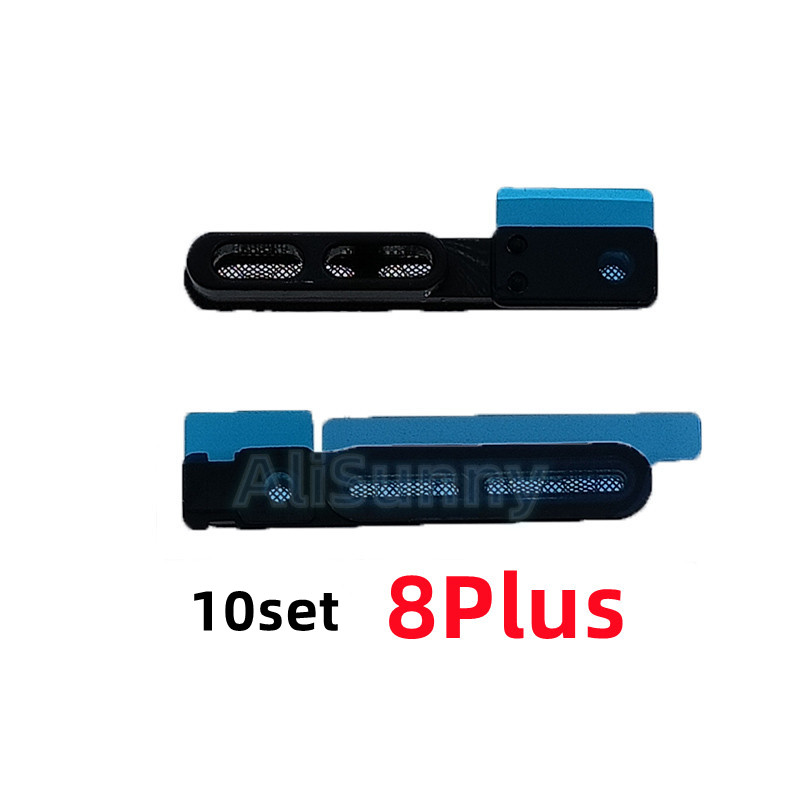 Lot de 10 autocollants adhésifs pour haut-parleur gauche et droite, pour iPhone 6, 7, 8 Plus, 11, 12, X, XS, XR, colle Anti-poussière pour robinet de fond: 10x for 8Plus