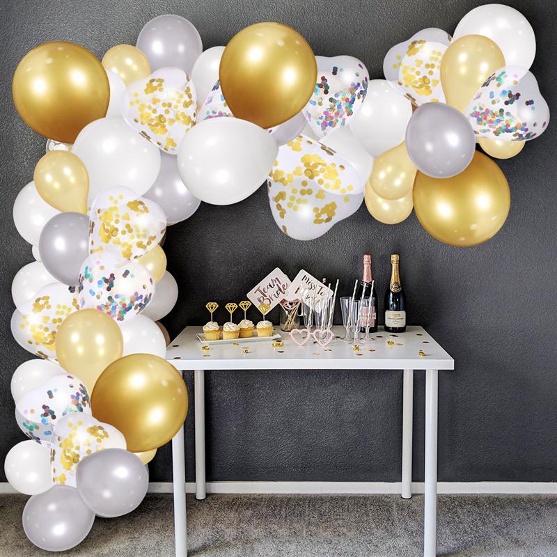100 stk latex ballon krans bue kit hjerte paillet konfetti ballon sæt fest ballon kæde fødselsdag bryllup dekoration