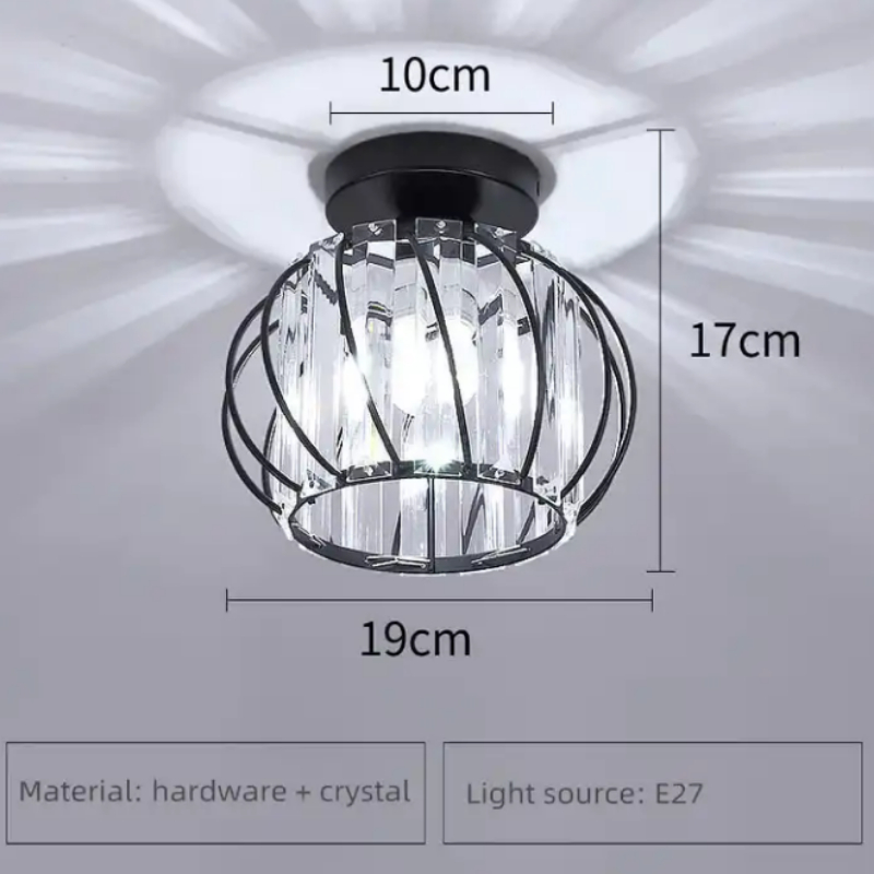 Luksus entre korridor lampe belysningsarmaturer krystal loftslampe indbygget moderne krystal lysekrone: Sort / Grøn