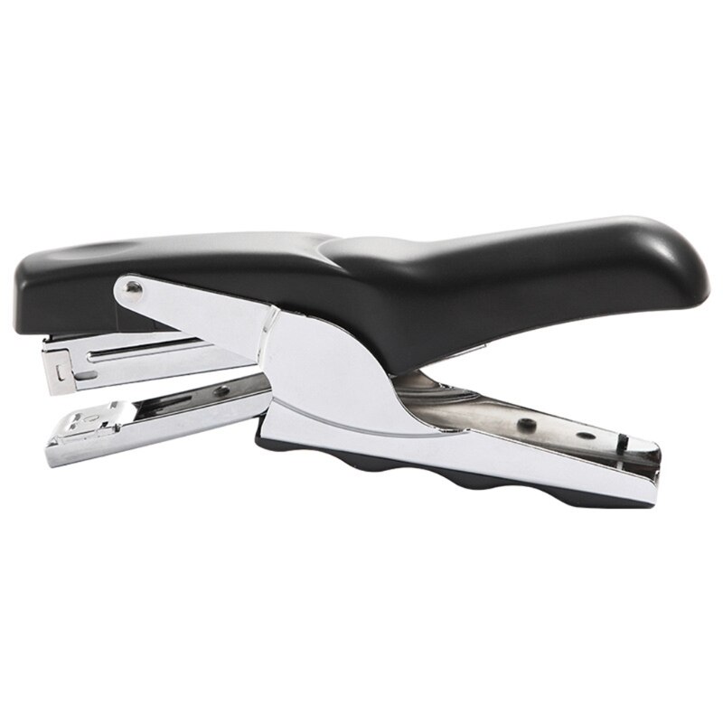 Metal Hand Held Stapler Desktop Manual Plier Stapler Labor-Saving Binding Machine School Office Supply Student Stationery: Black