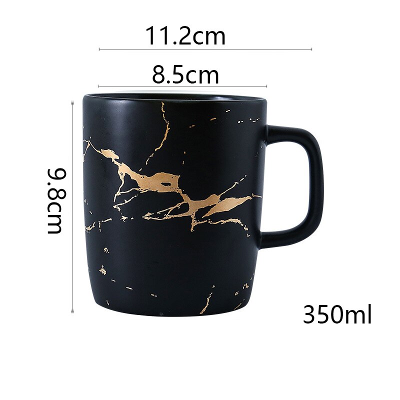Beste Goud Marmer Glazuren Keramische Party Servies Set Porselein Ontbijt Platen Gerechten Noedelkom Koffie Mok Cup Voor Decoratie: 1PCS7