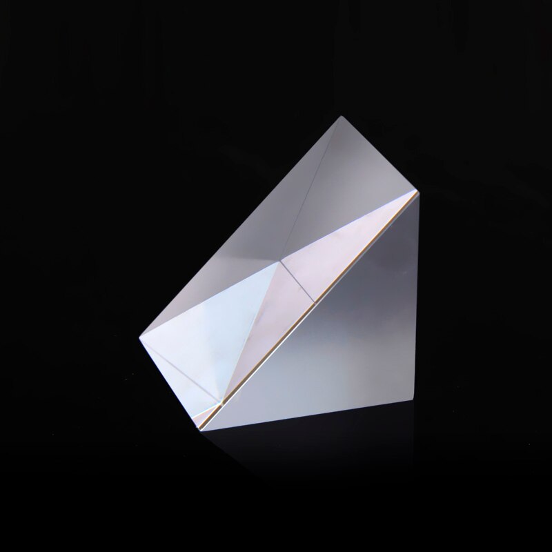 Experimentos ópticos de triprisma de ángulo recto para vidrio de arcoíris K9, vidrio óptico de 25x25x25mm