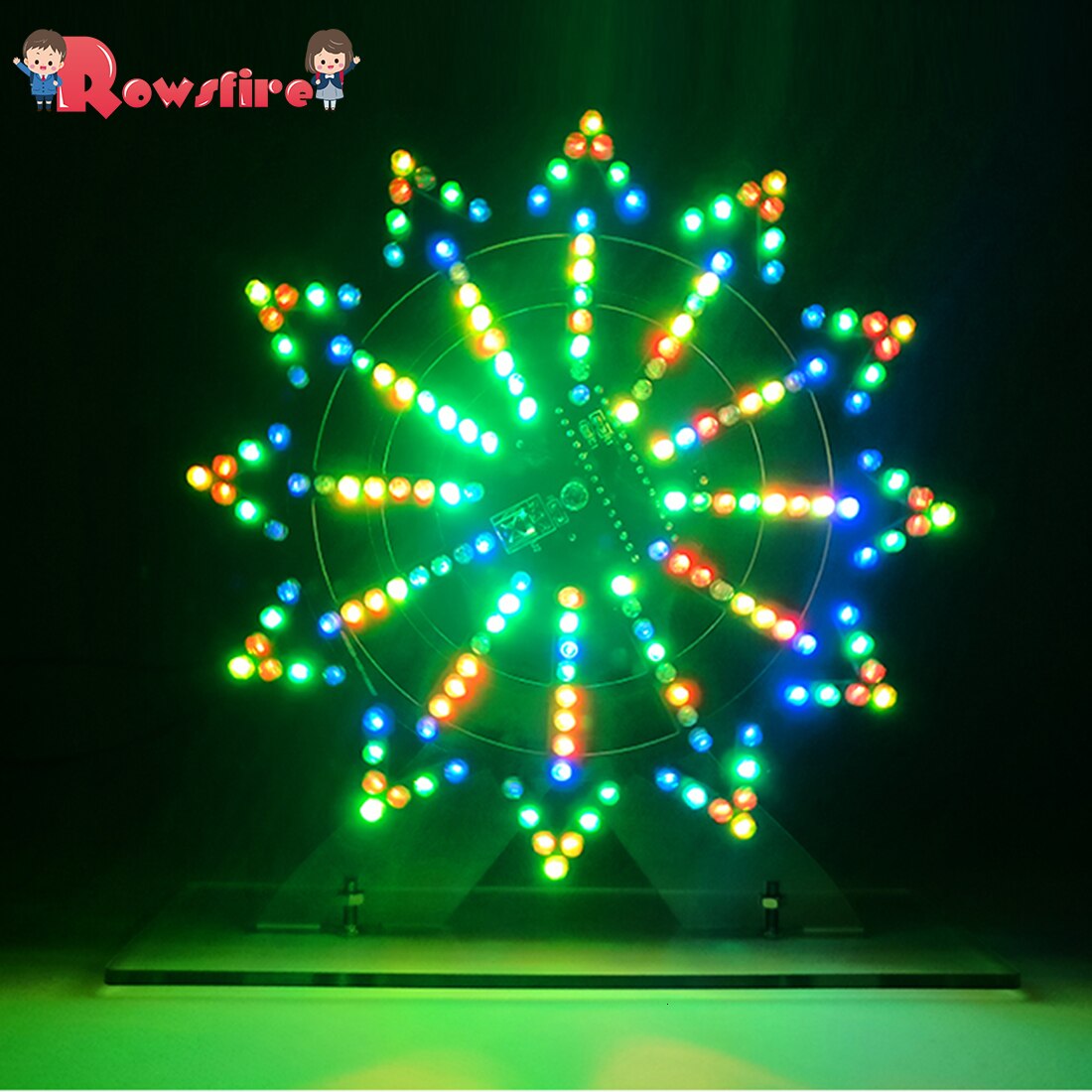 DIY Colorful LED Automatic Rotating Ferris Wheel Kit Electronic Components DIY Ferris Wheel Infrared Remote Ferris Wheel Decor