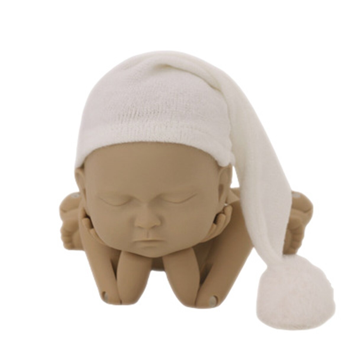 Unisex baby gebreide muts met lange staart schattige handgeweven gebreide muts fotografie rekwisieten voor jongens meisjes