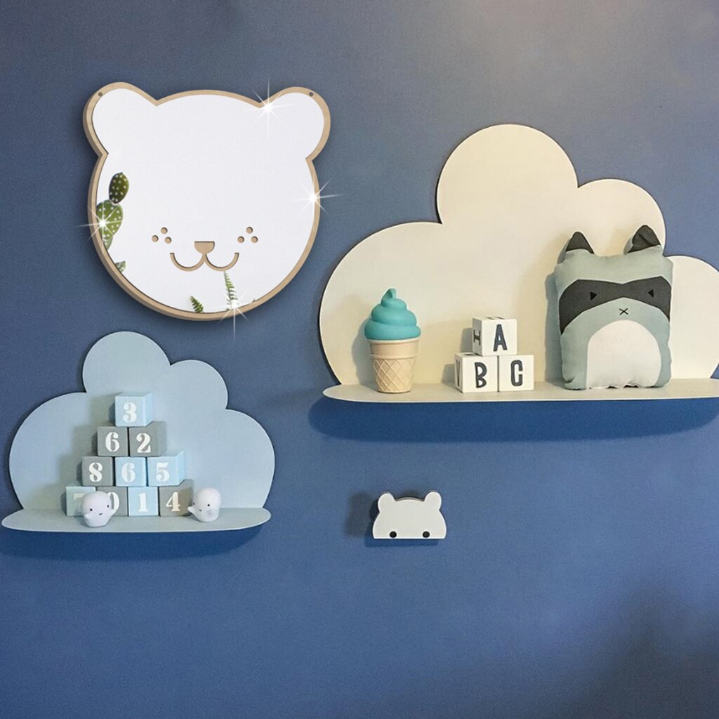 Children Acrylic Wall Mirror With Rope Hanging Baby Room Decorative Bathroom Living Room 3d Wall Decorations Stickers