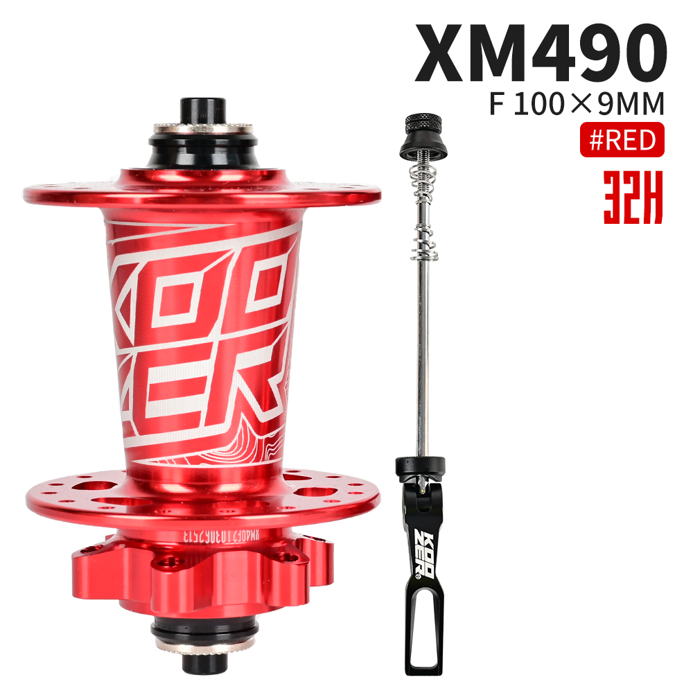 Koozer Bike Hubs 28/32/36 Holes MTB Front Hub Sealed Bearing Hub QR 100x9MM Thru 100x15MM Bicycle Hub For SHIMANO HG 8 -12Speed: 32H 100x9 Red