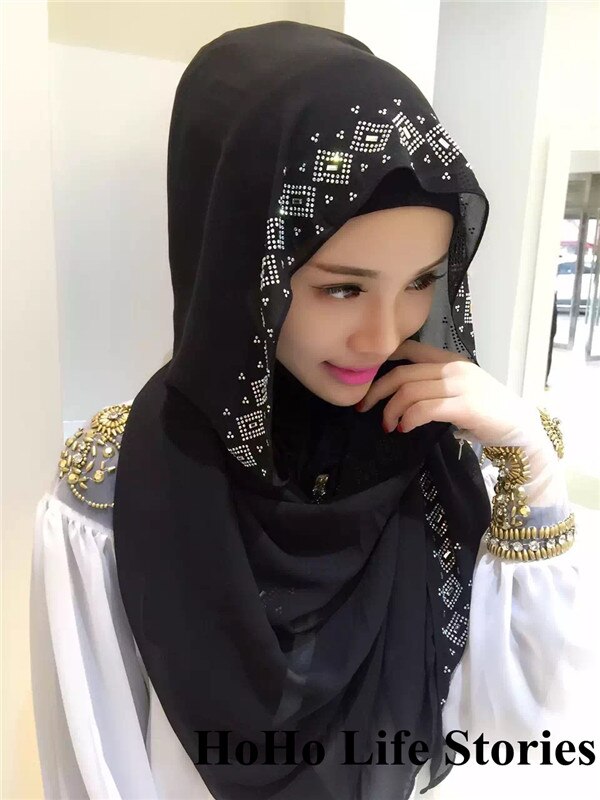 CJ118 180*70cm Middle East drilling Austria muslim hijabs scarf beautiful women of scarves (no underscarf): 4