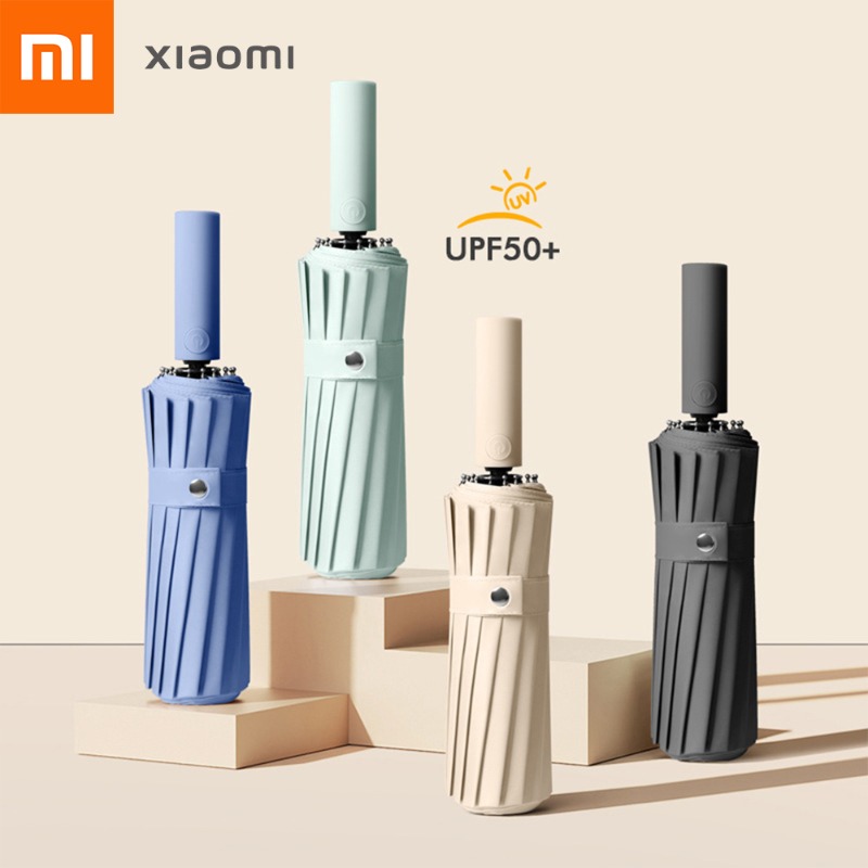 Xiaomi Mijia Regenschirm-Upgrade, 16 Rippen, winddicht, doppelschichtig, vollautomatischer UV-Sonnenschirm, Sonnenschirme mit doppeltem Verwendungszweck