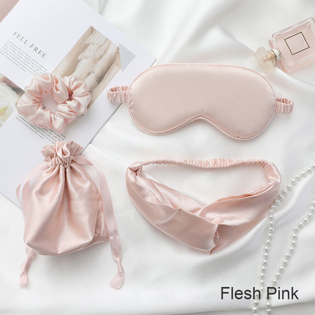 Sleeping Silk Night Eye Mask Help To Sleep Aid Blindfold With Cloth Bag Eyepatch Rest For Men Women Breathable Eye Cover: 03