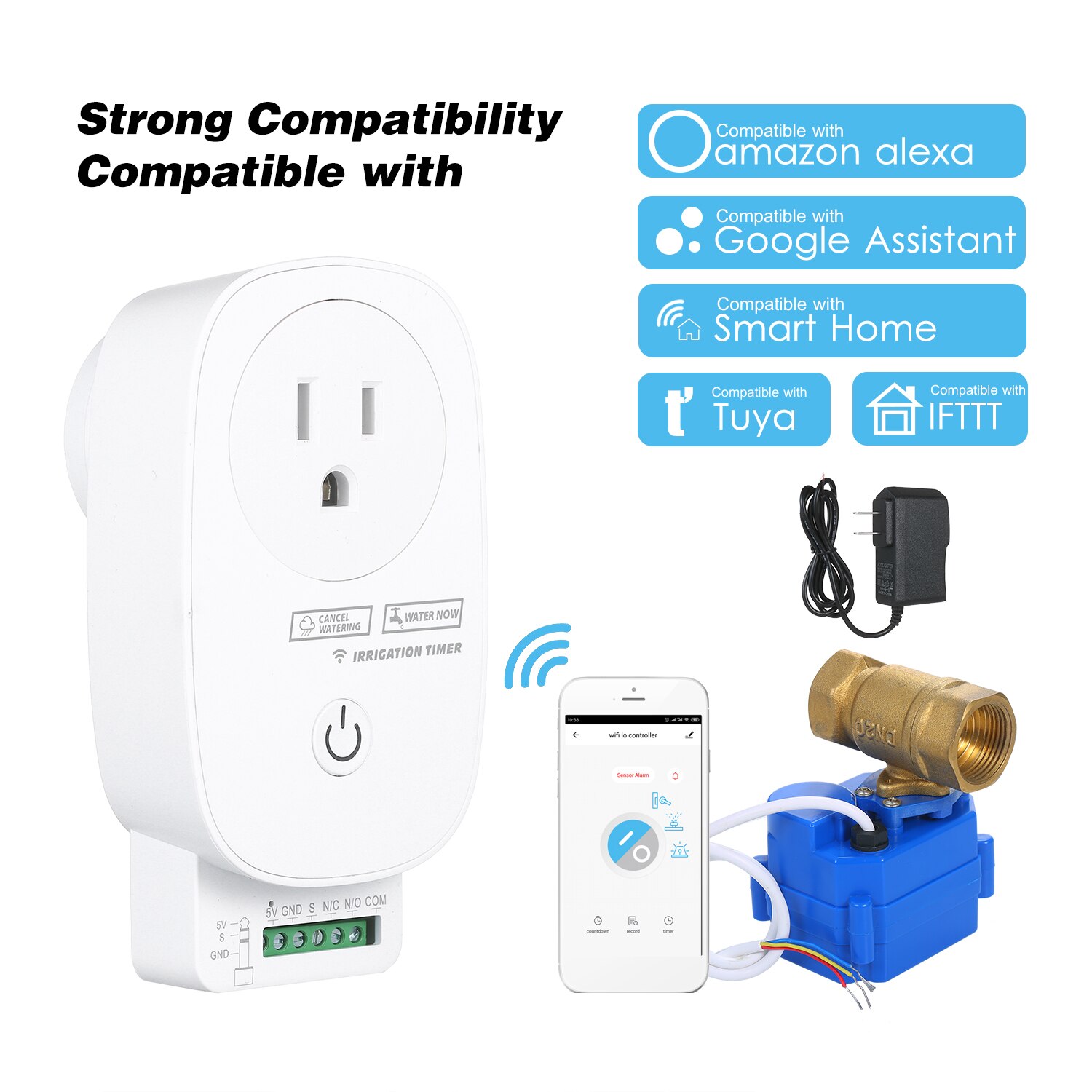 Wifi-styrning trädgård bevattningssystem smart sprinklersystem styrenhet utomhus trädgård timer hem automatisk bevattningsventil: Oss