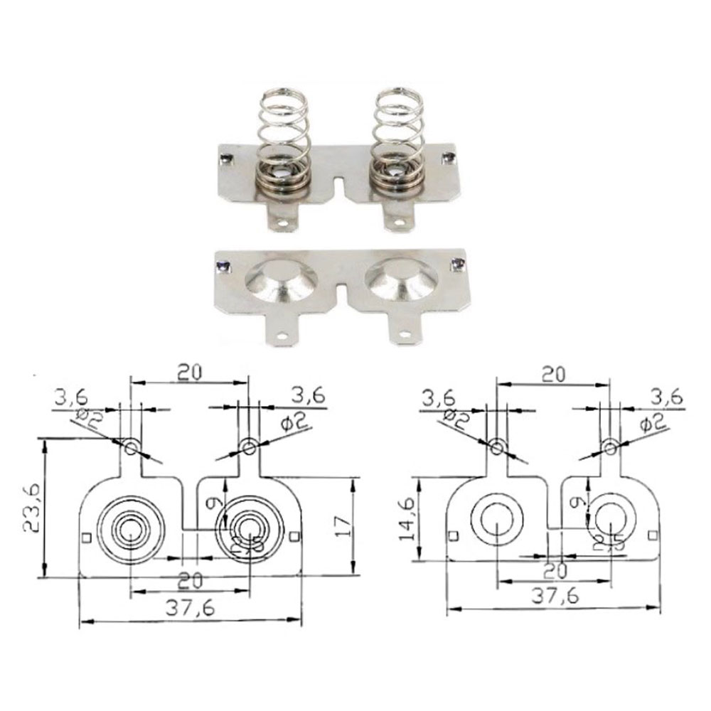 10pair 18650 battery pack Shrapnel Spring Contact Piece Battery box Positive and Negative Single Pole Battery Connector