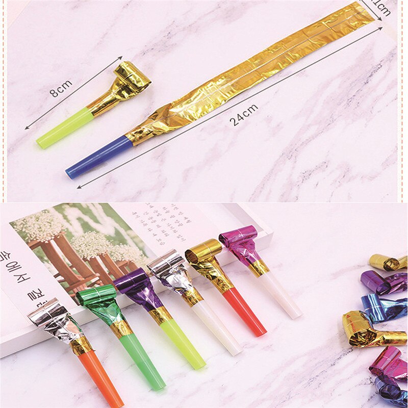 10 Pcs Plastic Noise Maker Little Blowout Whistle Children's Birthday Party Supplies