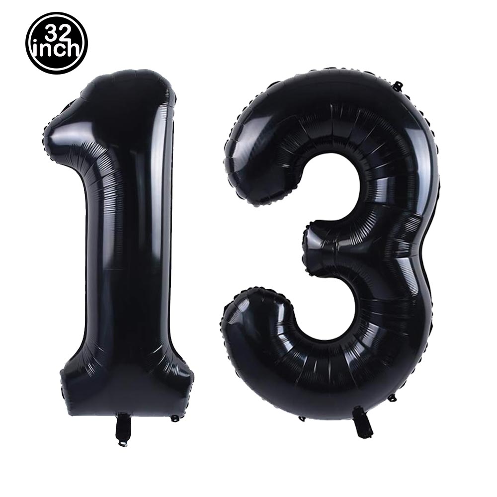13e verjaardag decoraties voor meisjes jongens rood zwart gelukkige 13e verjaardag feestartikelen 13 jaar oud feest wegwerp servies: Donker Kaki