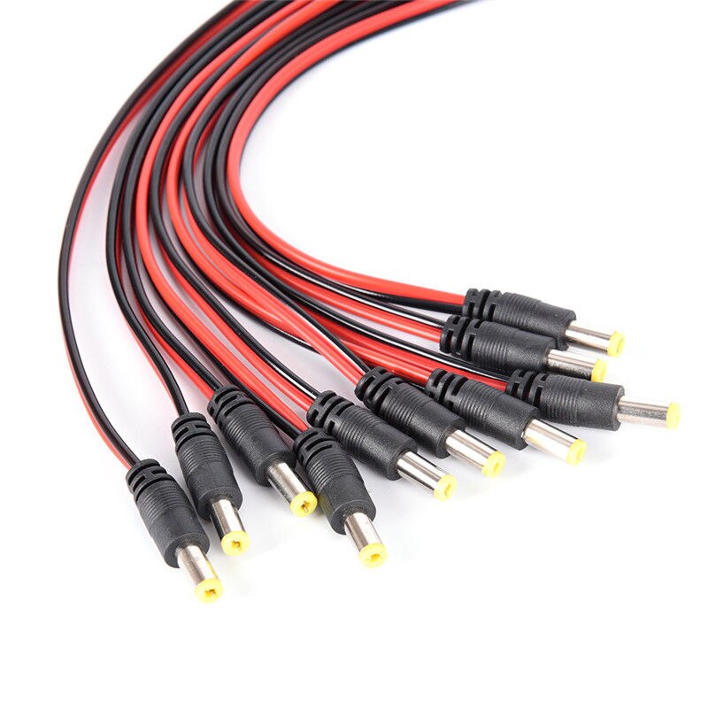 10pcs 5.5x2.1mm Male Female Plug 12V Dc Power Pigtail Cable Jack For Cctv Camera Connector Tail Extension 12V DC Wire