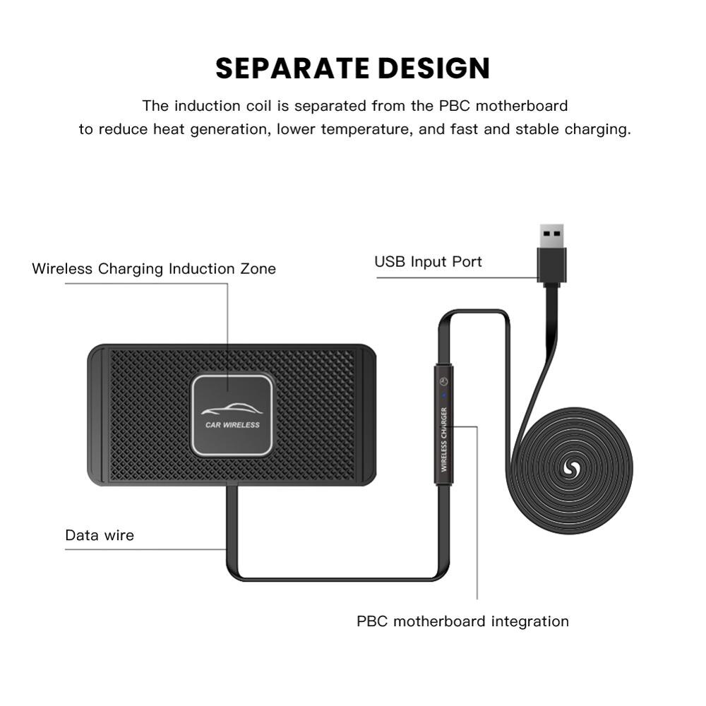 Qi 10W Wireless Car Charger Voor Samsung Galaxy S10 S20 S9 Note 10 Usb Qi Opladen Voor Xiaomi 9 huawei P30 Pro Draadloos Opladen