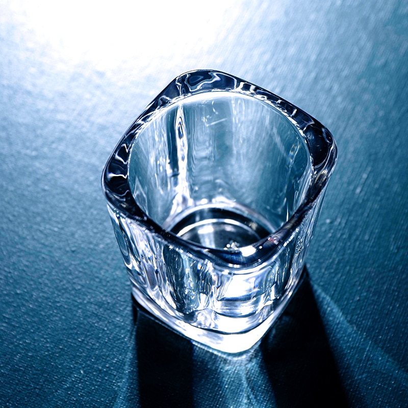 impostato di bicchieri quadrati in legno giapponese da 60ml con tazza quadrata in vetro da 60ml