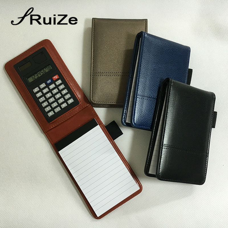 Ruize Multifunctionele Kleine Notebook A7 Pocket Notebook Planner Notepad Lederen Cover Note Met Rekenmachine