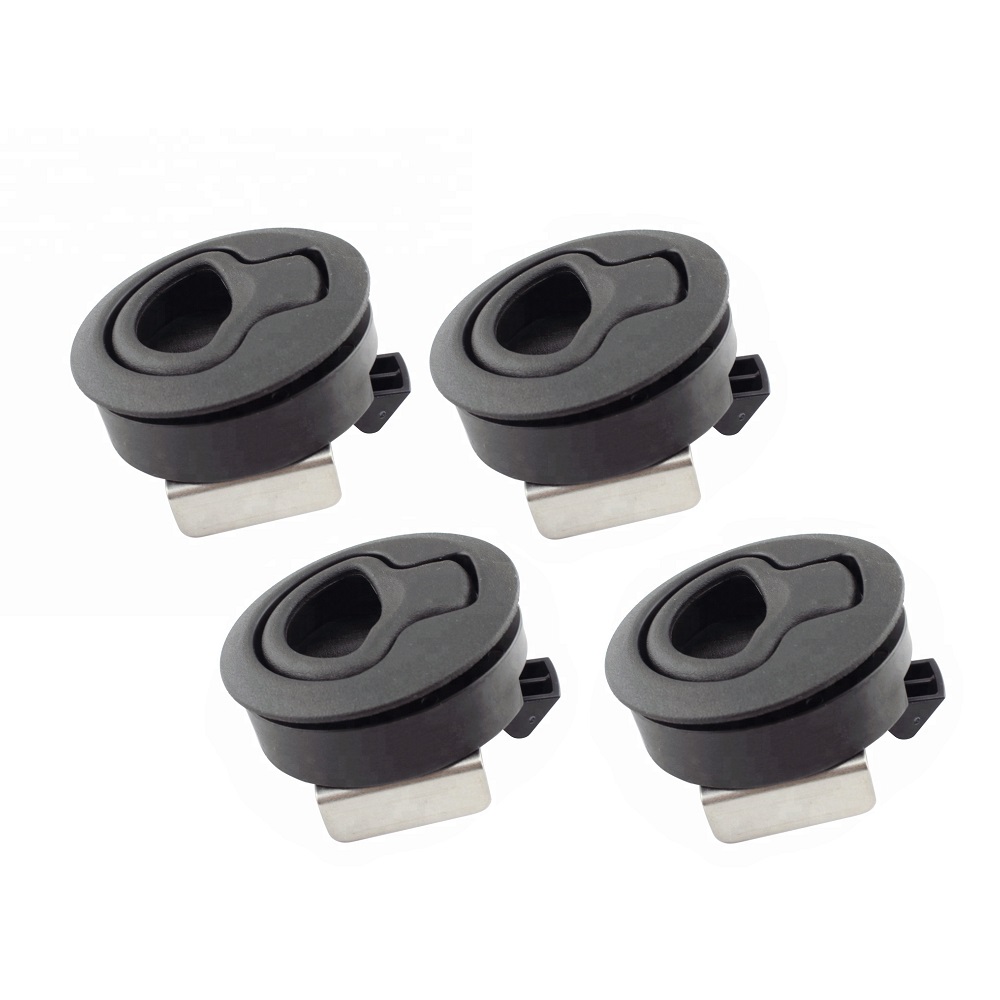 4PCS 2" ABS Plastic Black Round Slam Latch Door Latch Access Hatches For Boat Deck Hardware