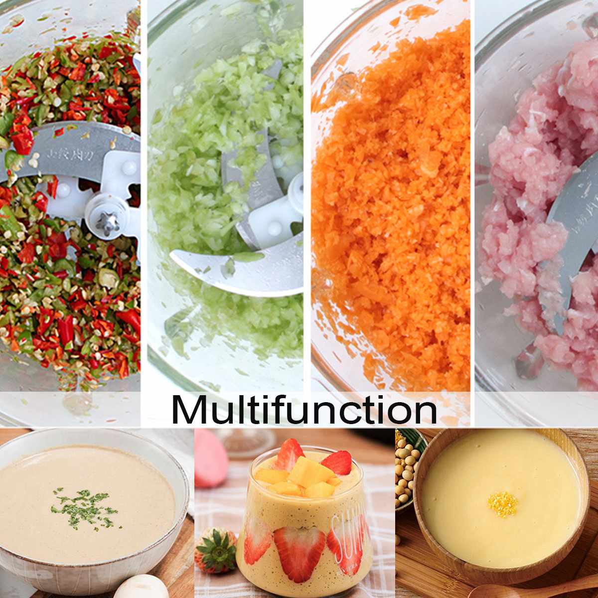 600W 3L Household Small Electric Meat Grinder 2 Speeds Stainless Steel Electric Chopper Automatic Mincing Machine Food Processor