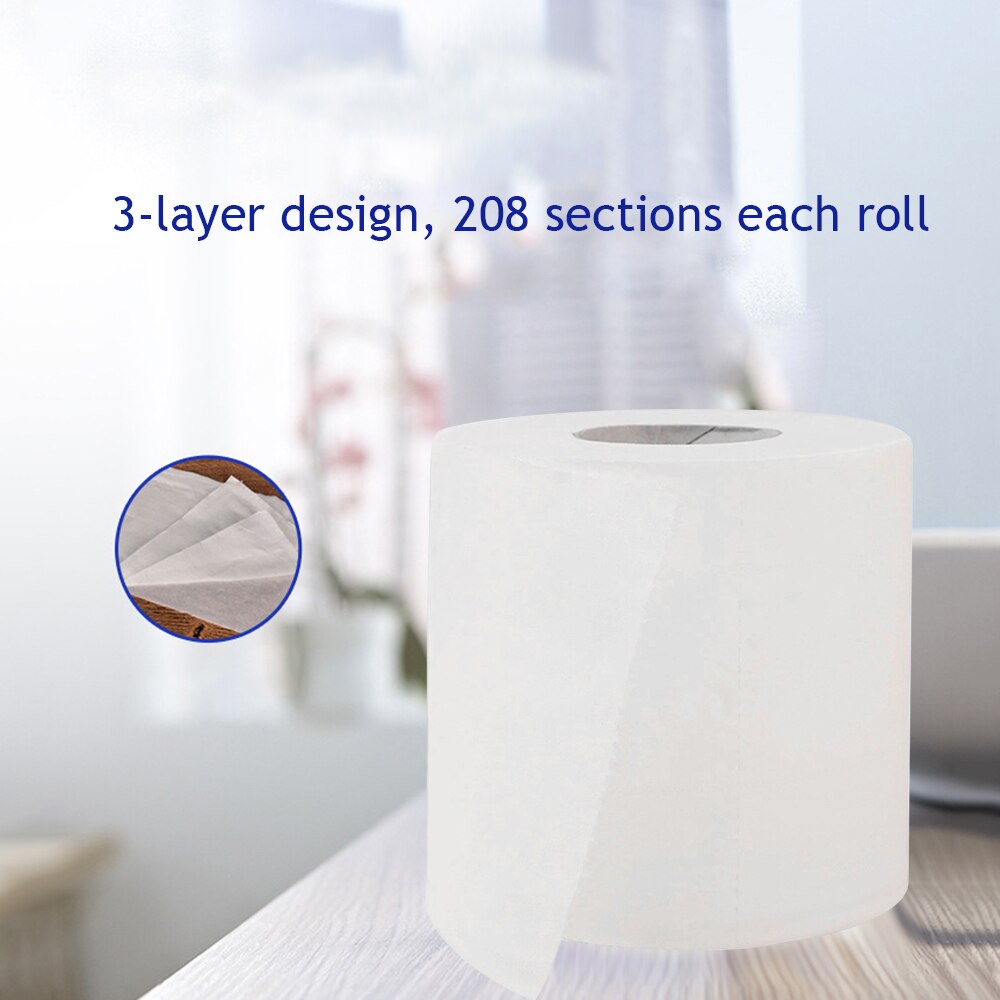 10pcs Three Layer Toilet Tissue Home Bath Toilet Roll toilet paper Soft Toilet Paper Skin-friendly Paper Towels 208 Sections