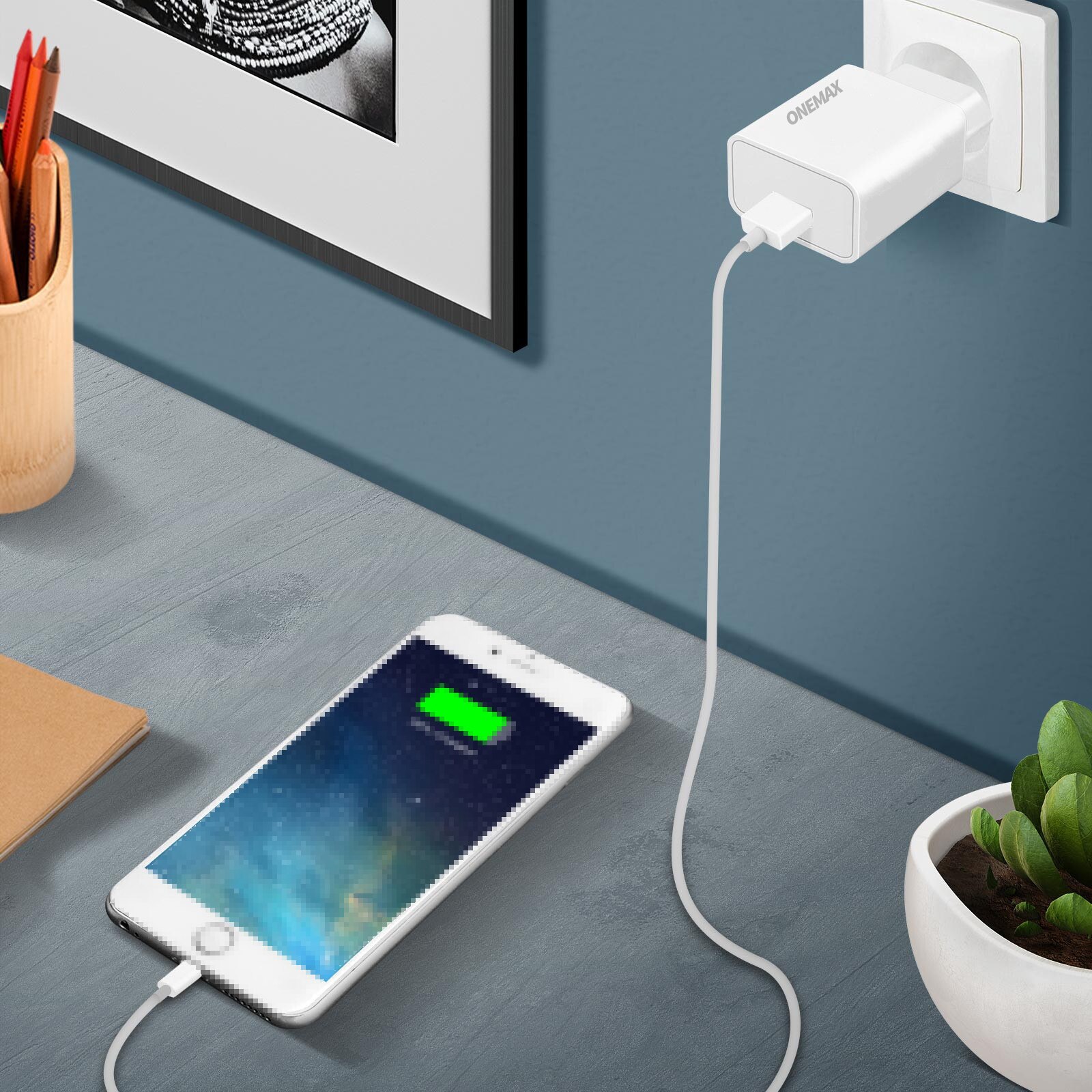 Lightning 5V / 2.4A Bedrade Lader Snel Opladen Compatibel Met Iphone Ipad Datakabel 1M Wit