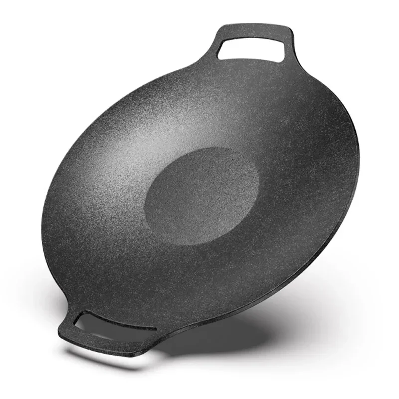 Induktions-Antihaft-Pfanne für Pfannkuchen, Guss, Grillen, Grillen, Kochen, Eisen, Bratpfanne, dicke Pfanne, flacher draussen-Herde, Topf, Braten, Grillstein: Grün
