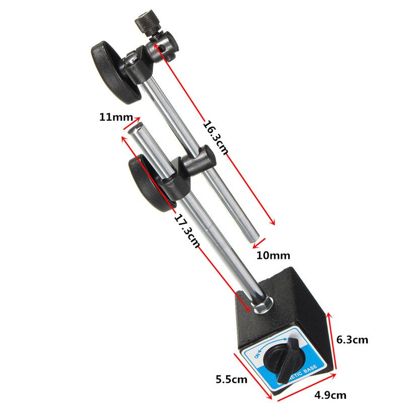 Magnetic Base Holder With Double Adjustable Pole For Dial Indicator Test Gauge for Smithing Precision Machining Automotive