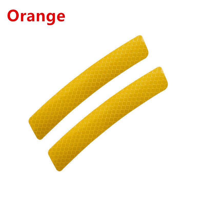 10pcs Car Reflective Sticker Styling Decal Reflector Tape Warning Wheel Rim Eyebrow Warning Light Stickers Safety styling: 10pcs Orange